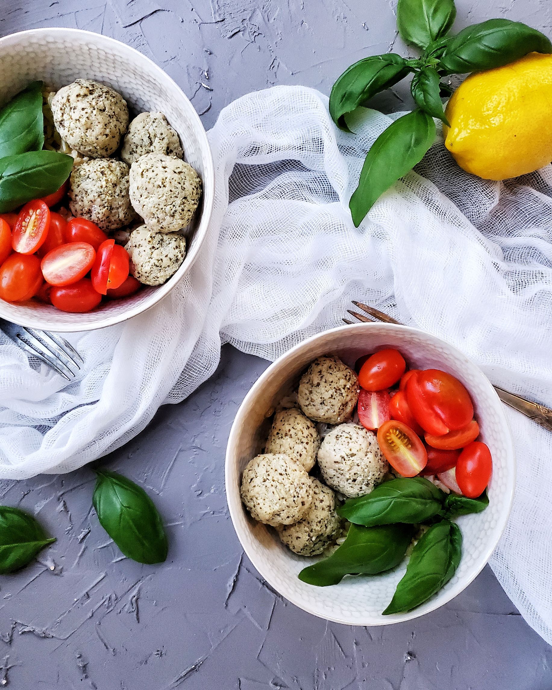 Baked Turkey Pesto Meatballs